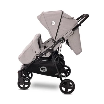 Lorelli kolica za blizance Duo + torba grey dots-3